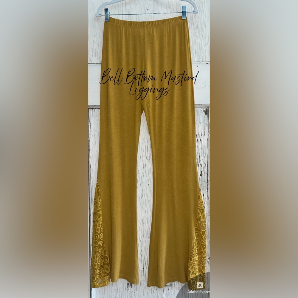 🌼Mustard Bell‎ Bottom Leggings by Chatoyant-NWOT🌼